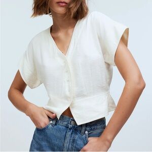 Madewell Pleated Short Sleeve Top (NWOT/NBW)
